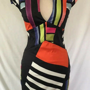 NWT Black Halo Hanna Mini Dress Artsy Bombshell  S